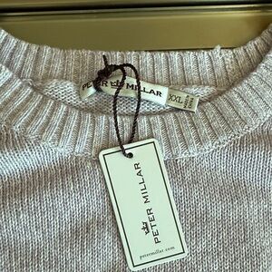 Peter Millar Soft Lavender Crewneck Sweater in Linen & Cotton blend